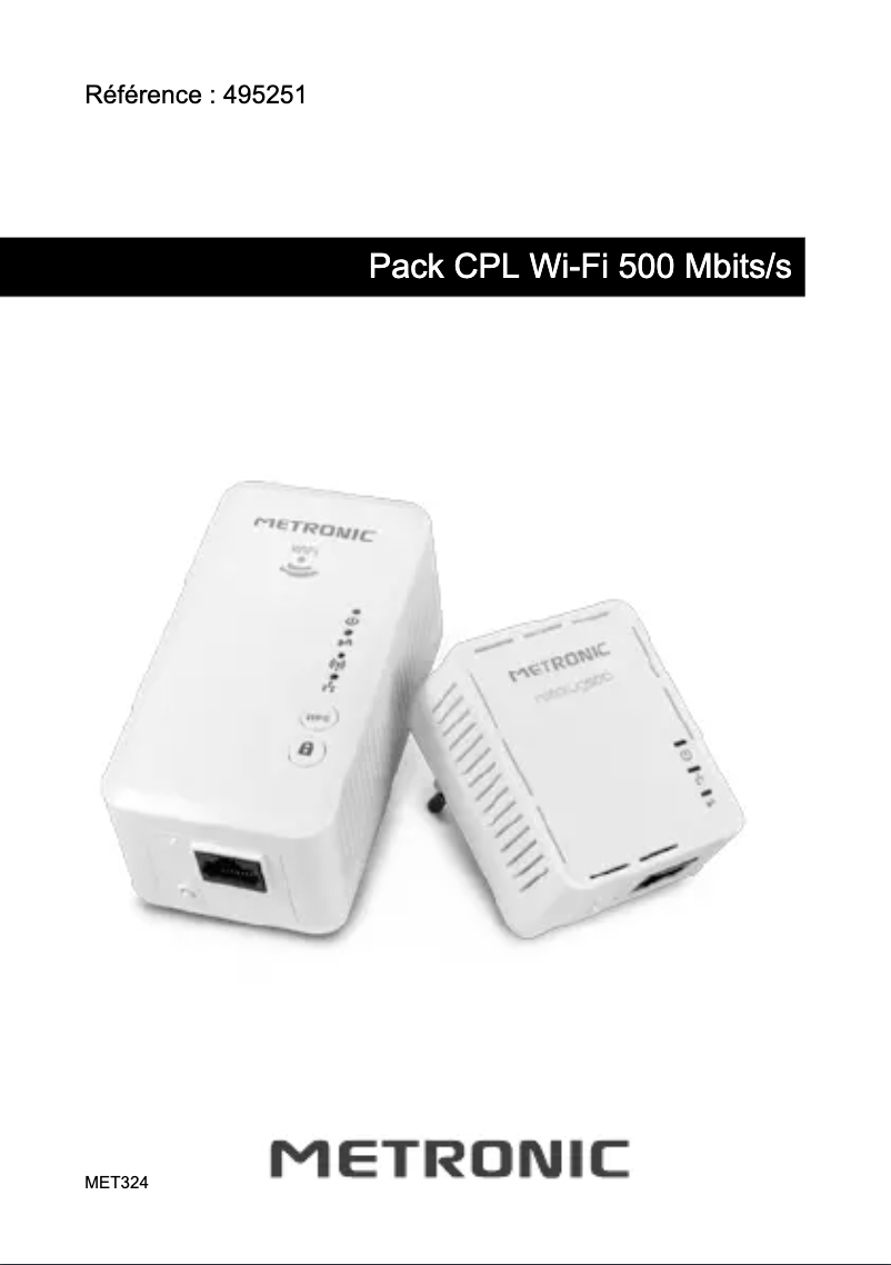 Page 1 de la notice Manuel utilisateur Metronic MET324