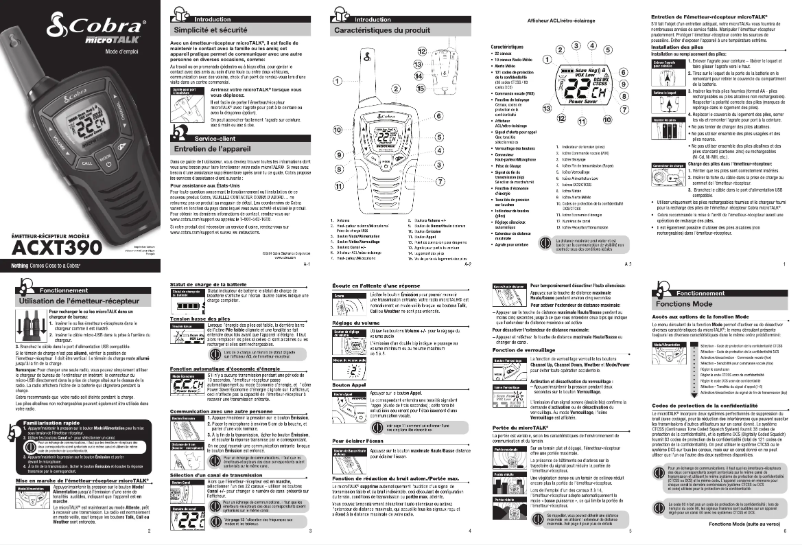 Page n°1 - Manuel utilisateur Cobra ACXT345