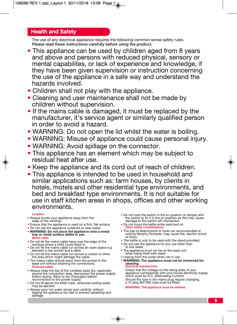 Image de la première page du manuel de l'appareil 108268