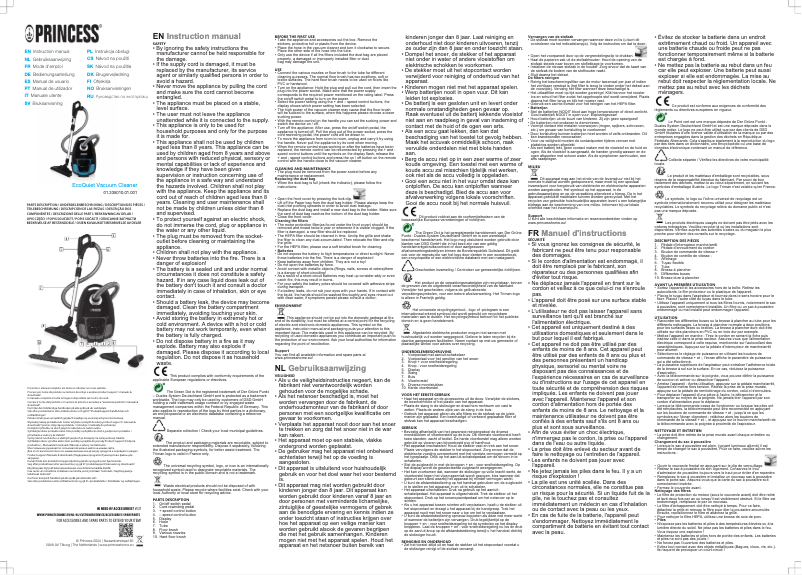 Page 1 de la notice Manuel utilisateur Princess EcoQuiet 335010