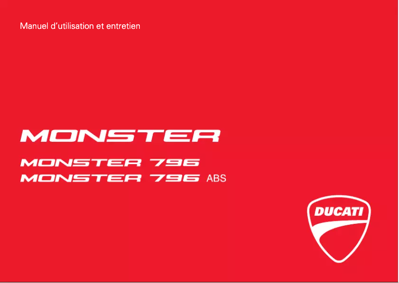 Page 1 de la notice Manuel utilisateur Ducati Monster 796 (2013)