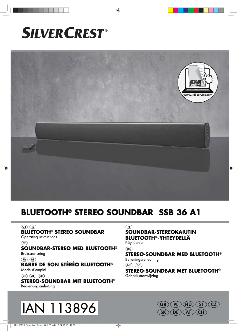 Image de la première page du manuel de l'appareil SSB 36 A1