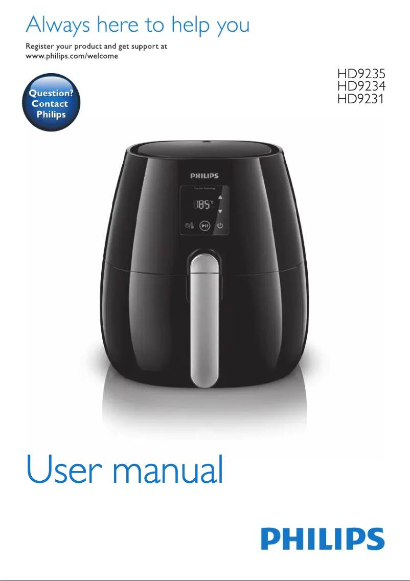 Page n°1 - Mode d'emploi Philips Viva Collection Digital Airfryer HD9231