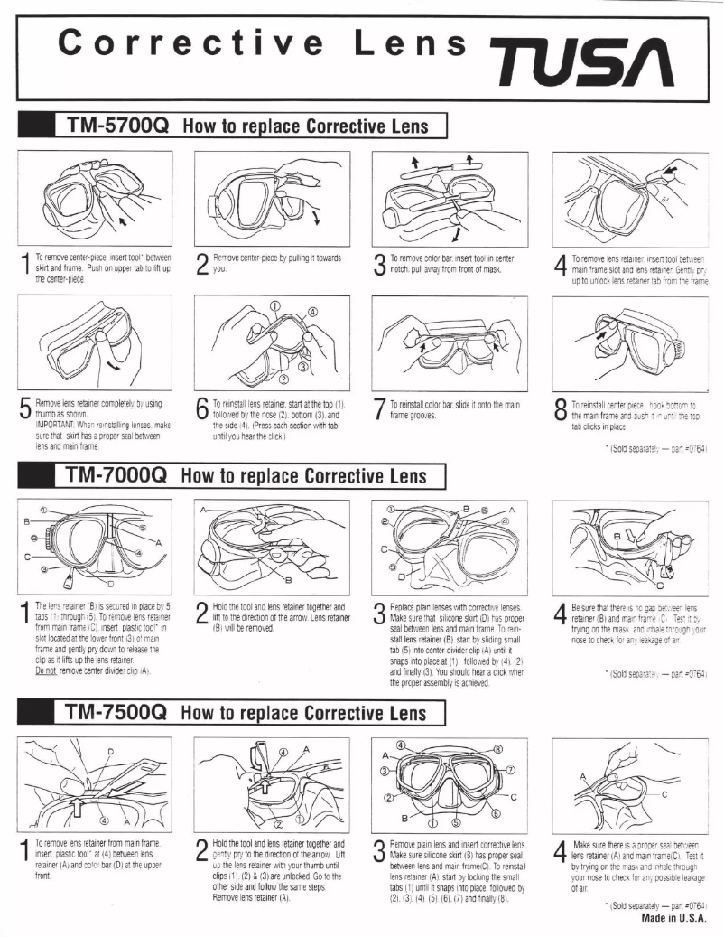 Page 1 de la notice Manuel utilisateur Tusa TM-5800