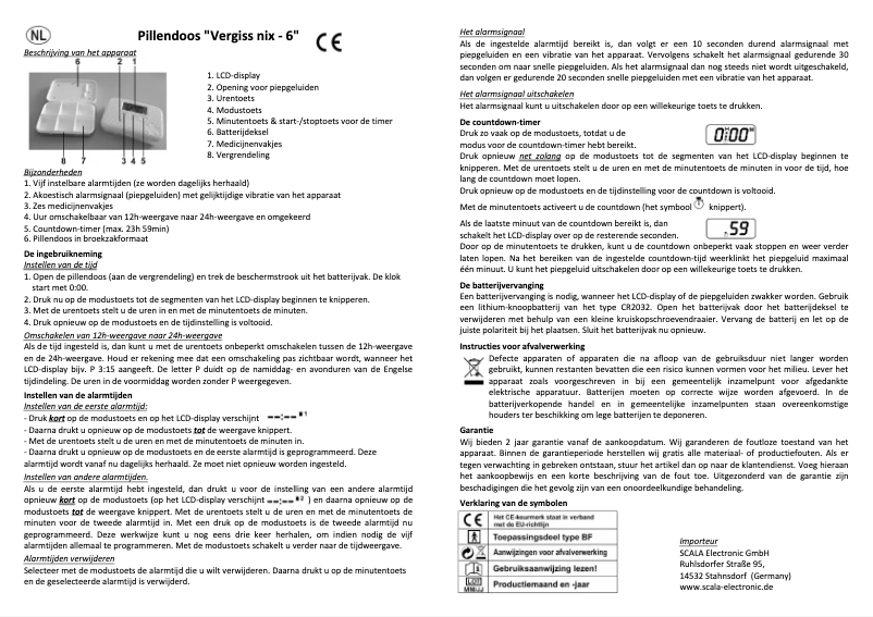 Page 1 de la notice Manuel utilisateur Scala Vergiss Nix 6