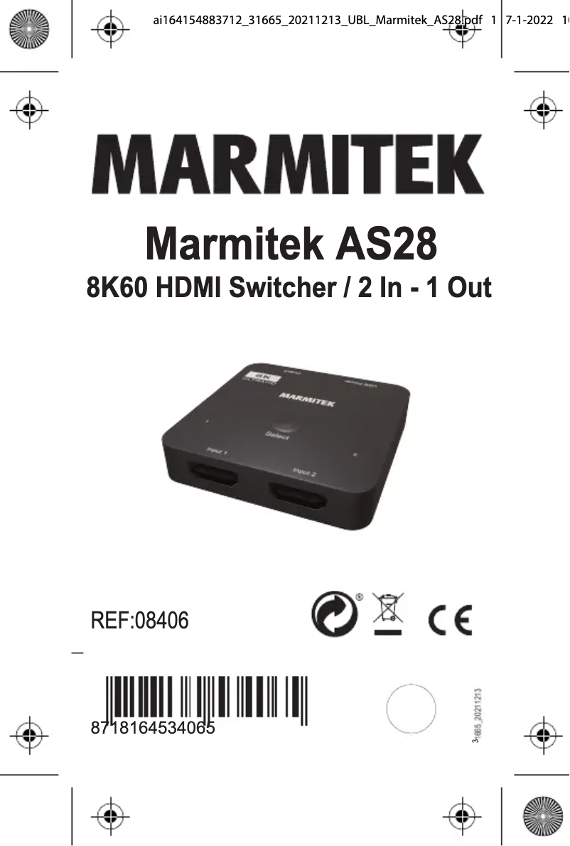 Page 1 de la notice Manuel utilisateur Marmitek Connect 720