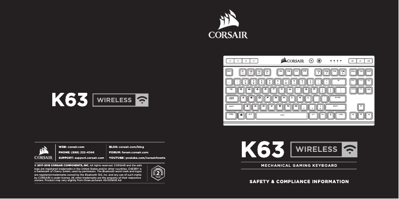Page 1 de la notice Instructions de sécurité Corsair K63