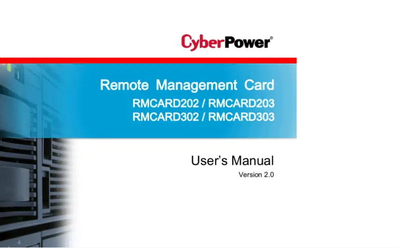 Page n°1 - Manuel utilisateur CyberPower RMCARD302