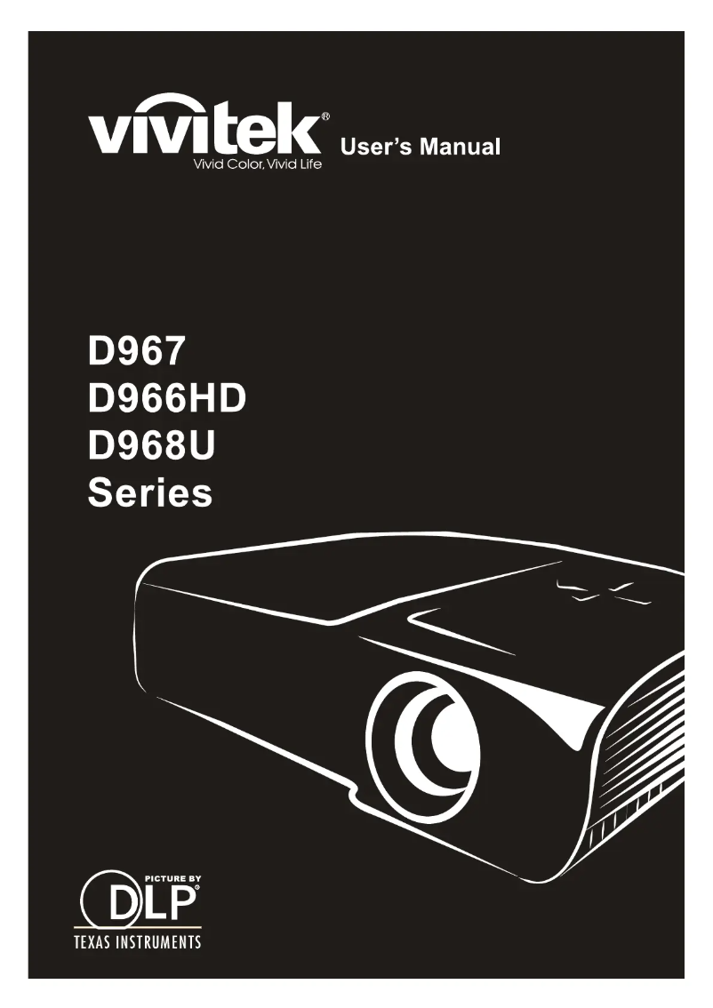 Page n°1 - Manuel utilisateur Vivitek D968U