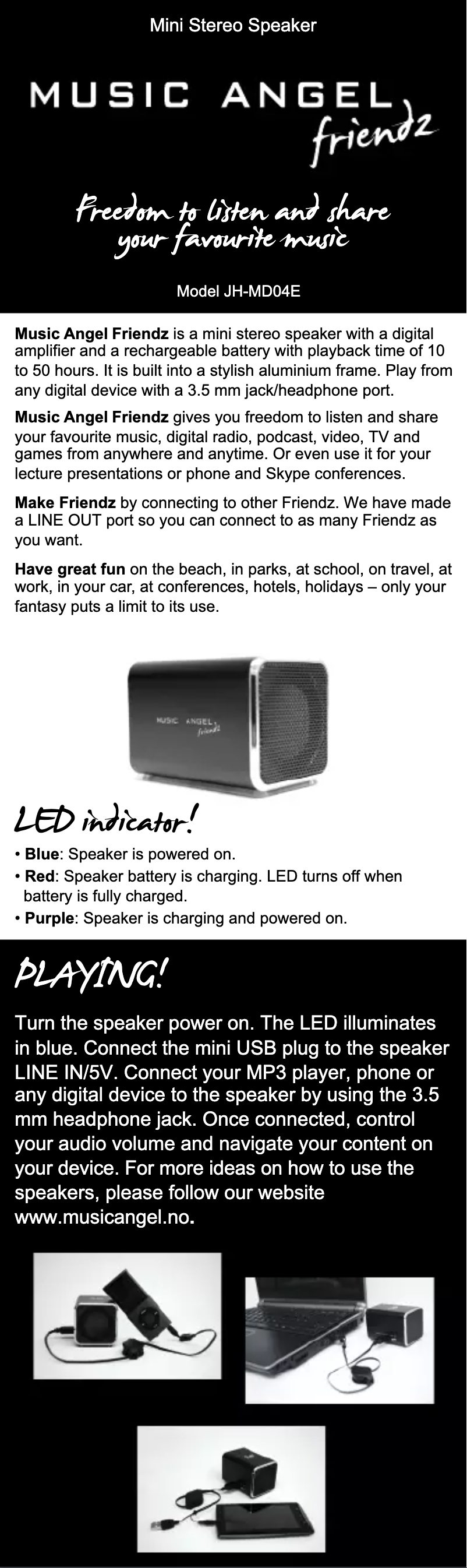Page n°1 - Manuel utilisateur Music Angel Friendz FT104603