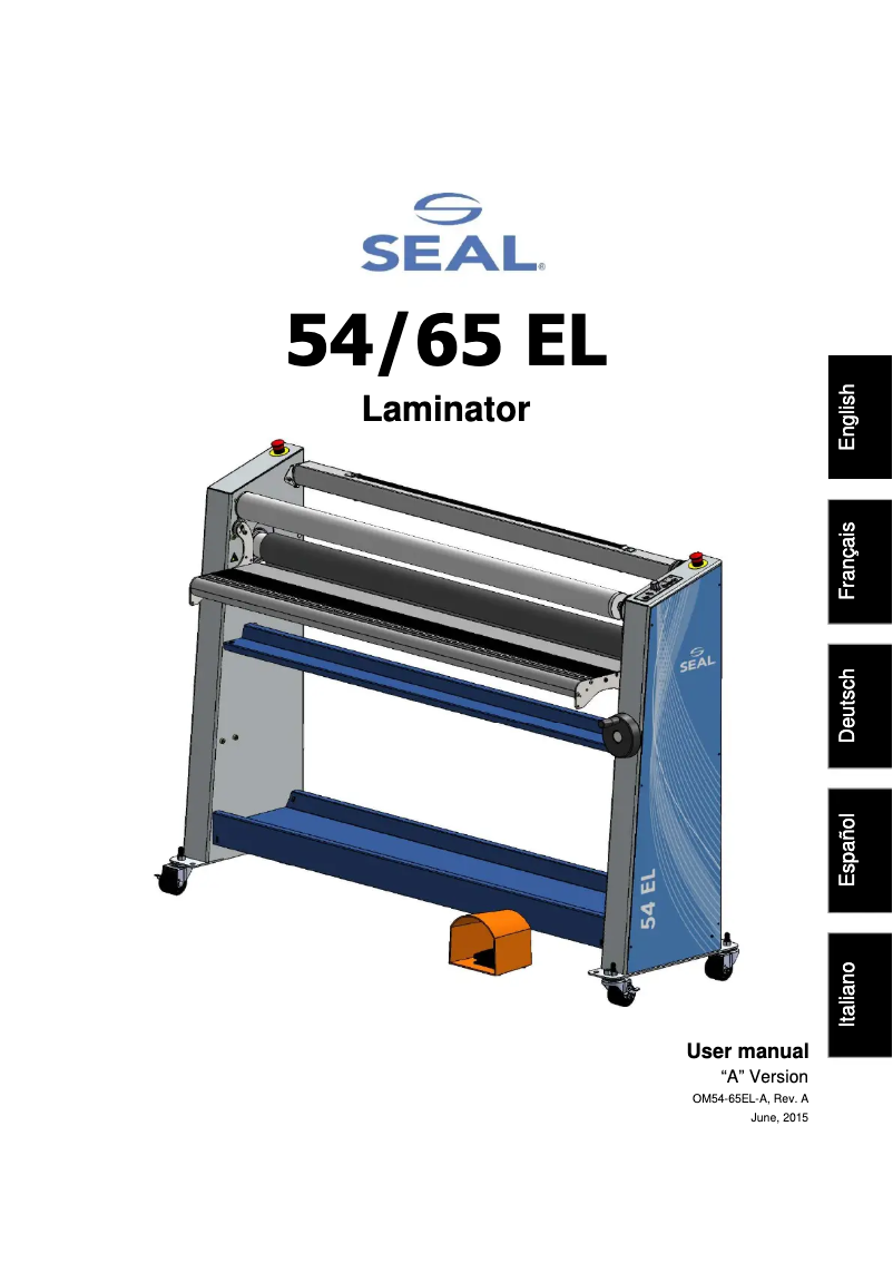 Page n°1 - Manuel utilisateur SEAL 54 EL