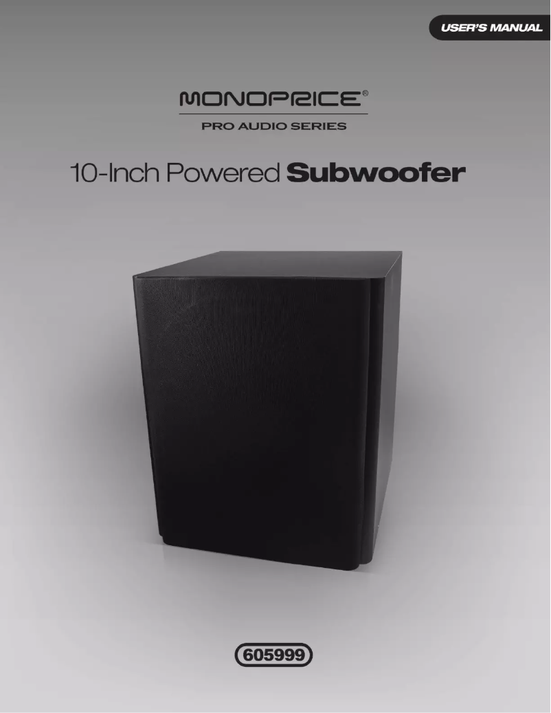 Page n°1 - Manuel utilisateur Monoprice 605999