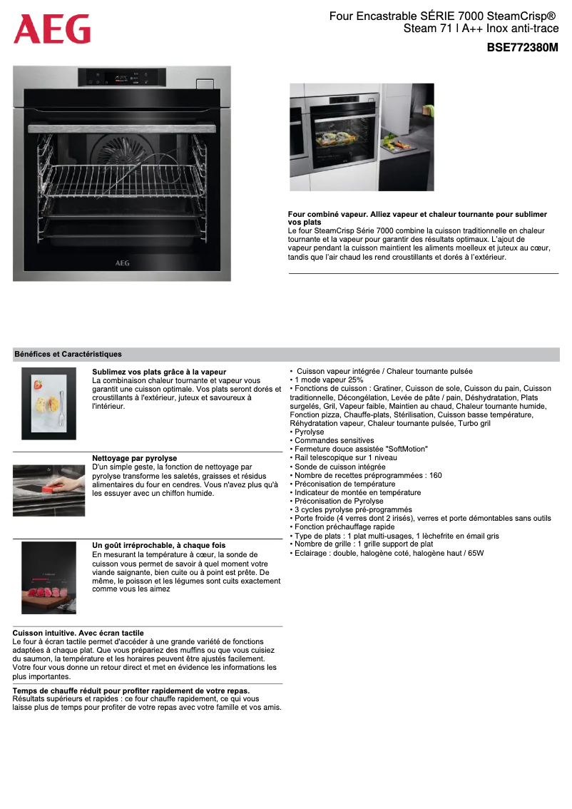 Página 1 del manual Ficha técnica AEG BSE772380M