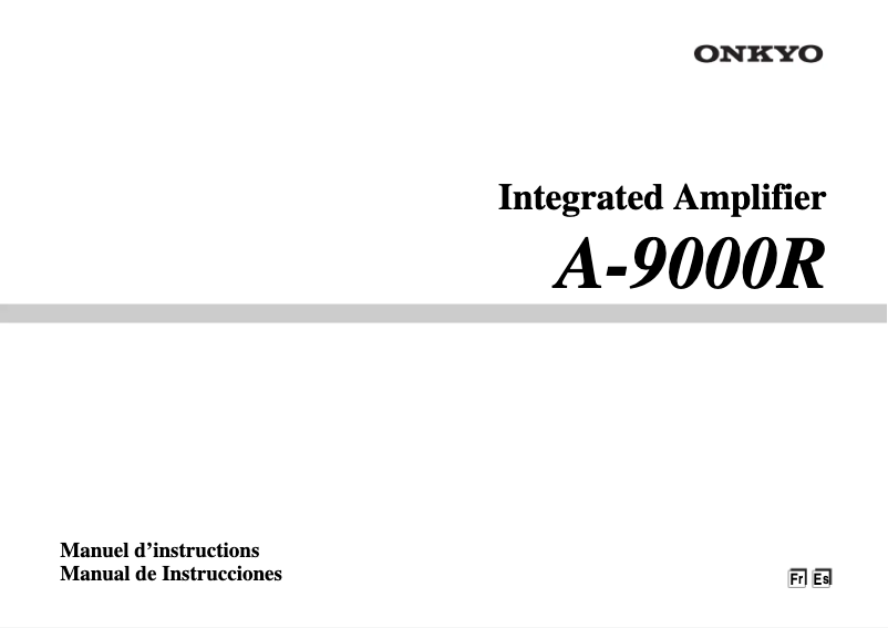 Page n°1 - Manuel utilisateur Onkyo A-9000R