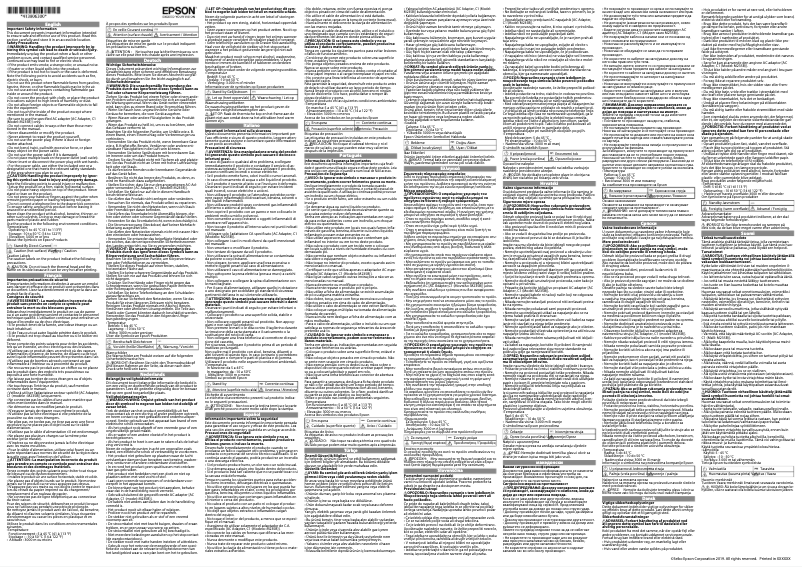 Page 1 de la notice Instructions de sécurité Epson TM-T20IIIL