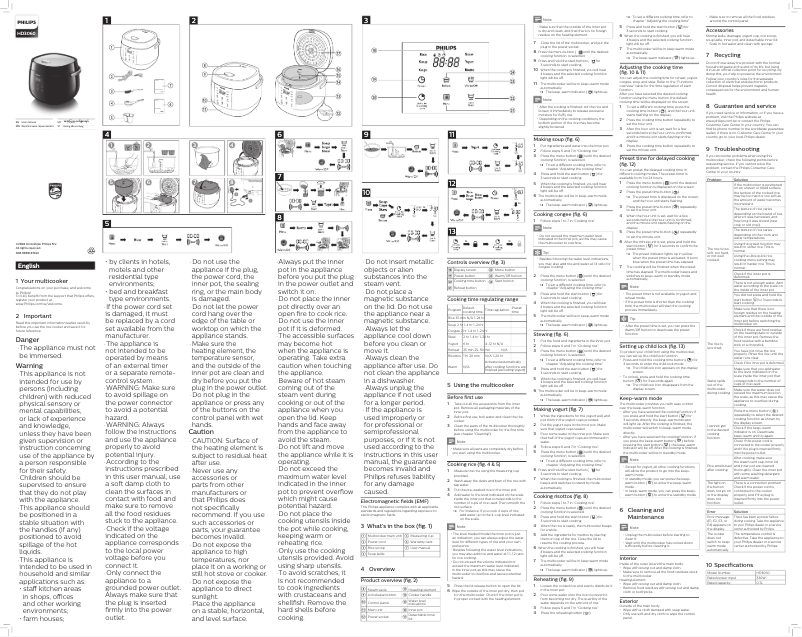 Page 1 de la notice Manuel utilisateur Philips Avance Collection HD3060