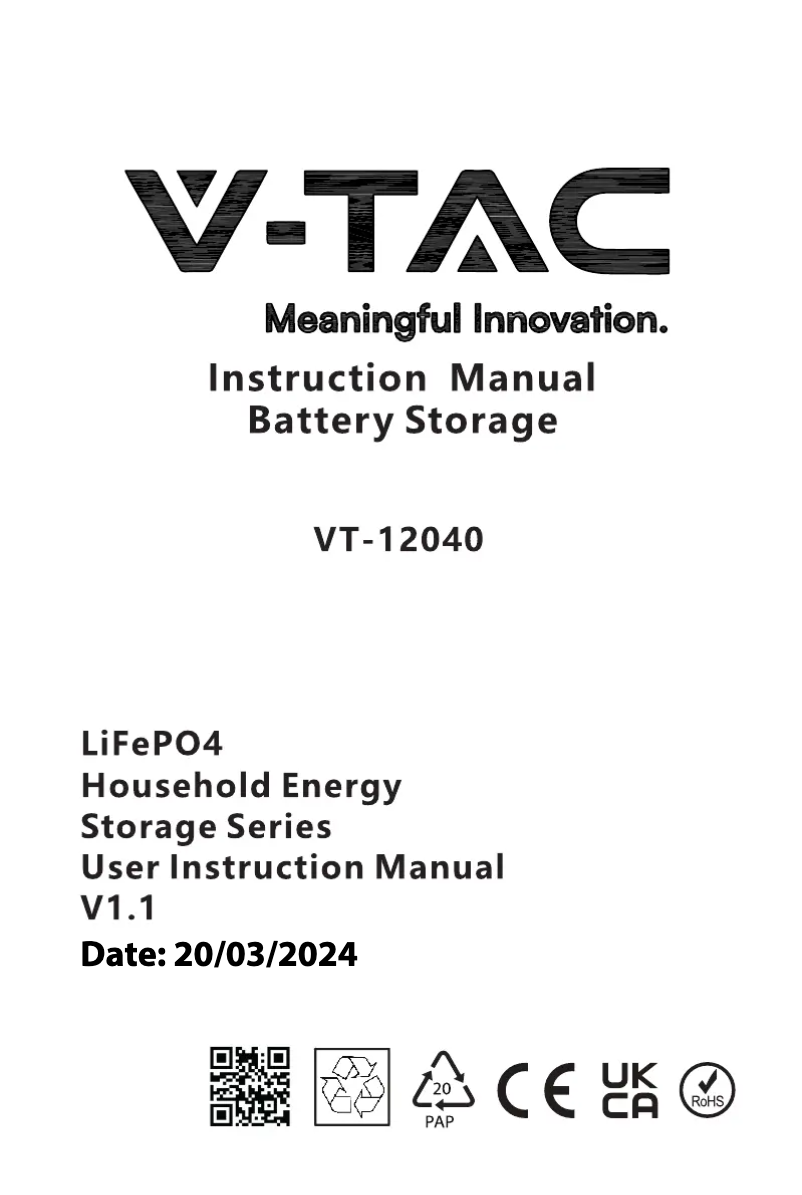 Image de la première page du manuel de l'appareil VT-12040