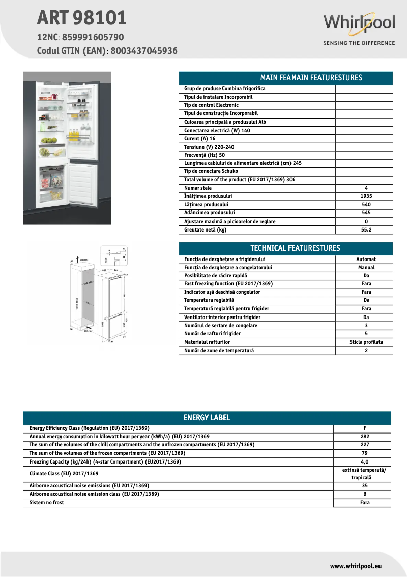 Image de la première page du manuel de l'appareil ART 98101