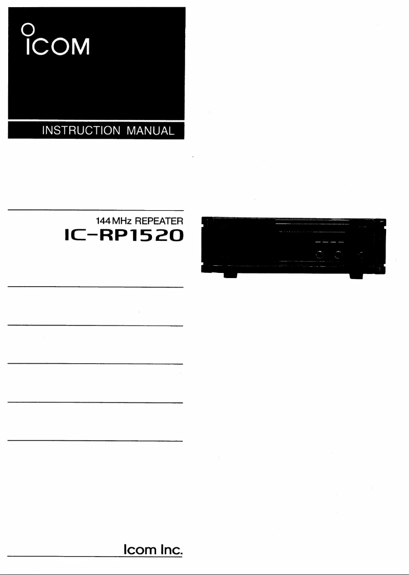 Page n°1 - Manuel utilisateur ICOM IC-RP1520