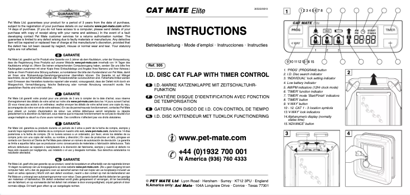 Image de la première page du manuel de l'appareil Cat Mate 305W