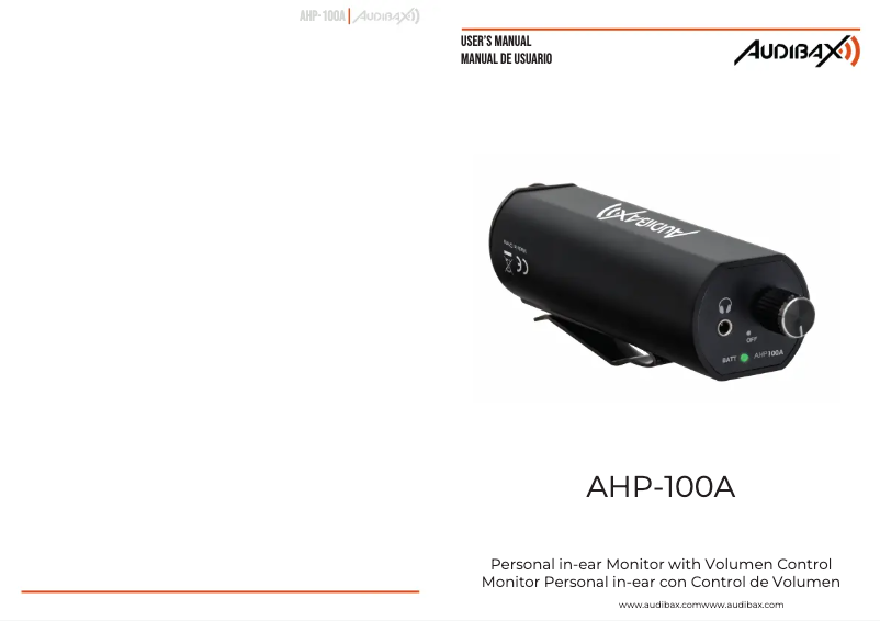 Page n°1 - Manuel utilisateur Audibax AHP-100A