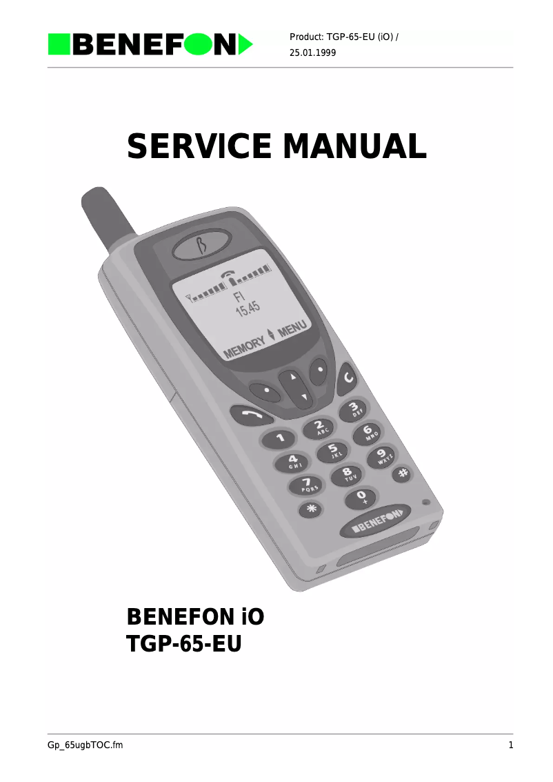 Image de la première page du manuel de l'appareil iO