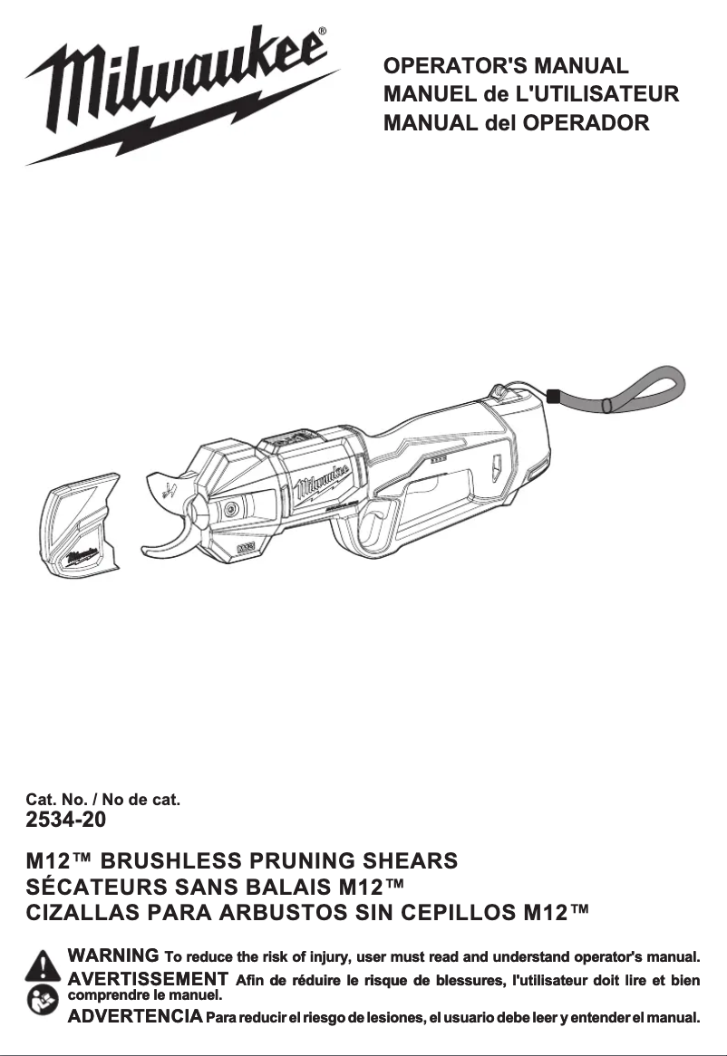 Page n°1 - Manuel utilisateur Milwaukee M12 2534-21