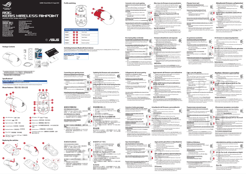 Page 1 de la notice Guide de démarrage rapide Asus ROG Keris Wireless