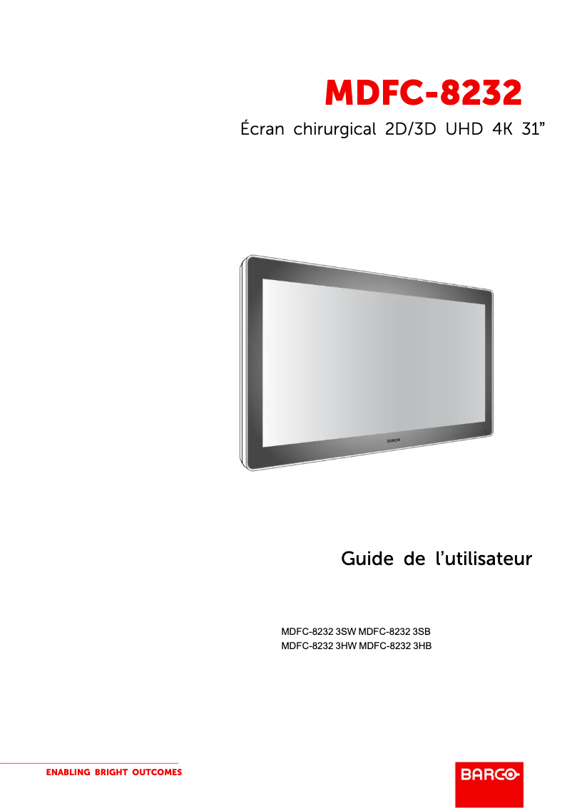 Page 1 de la notice Manuel utilisateur Barco MDFC-8232