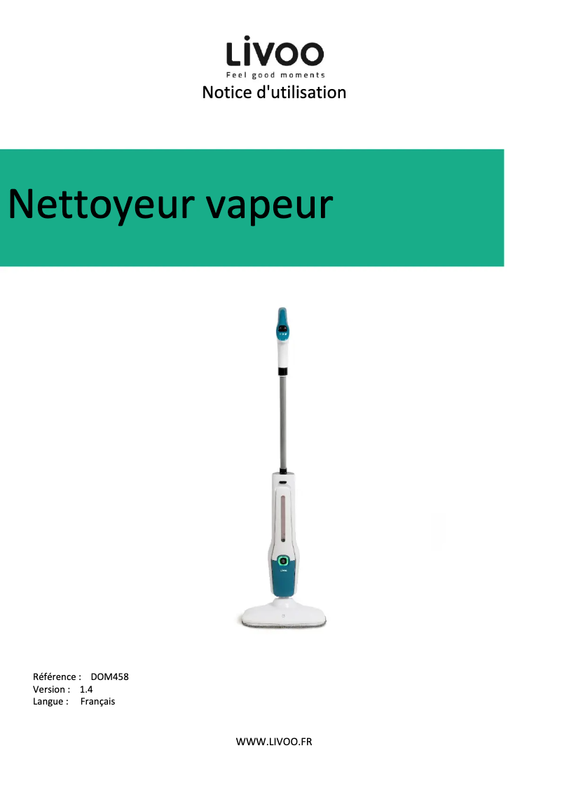 Image de la première page du manuel de l'appareil DOM458