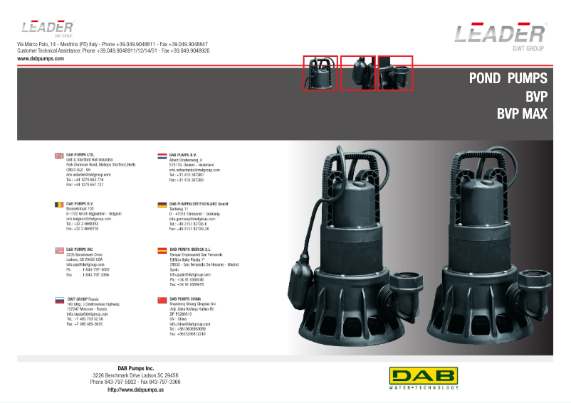 Page 1 de la notice Brochure DAB BVP MAX