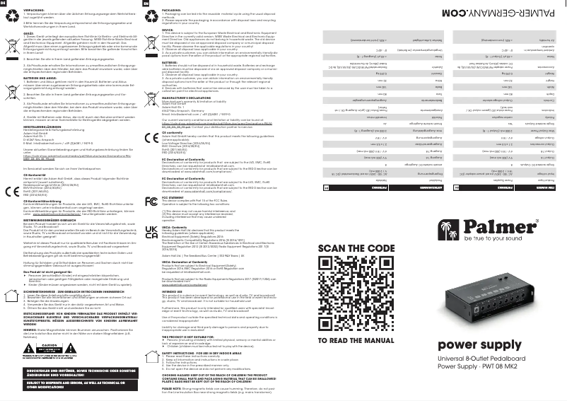 Image de la première page du manuel de l'appareil PWT08MK2