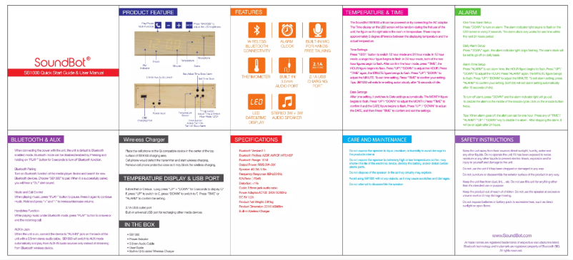 Page n°1 - Manuel utilisateur SoundBot SB1000