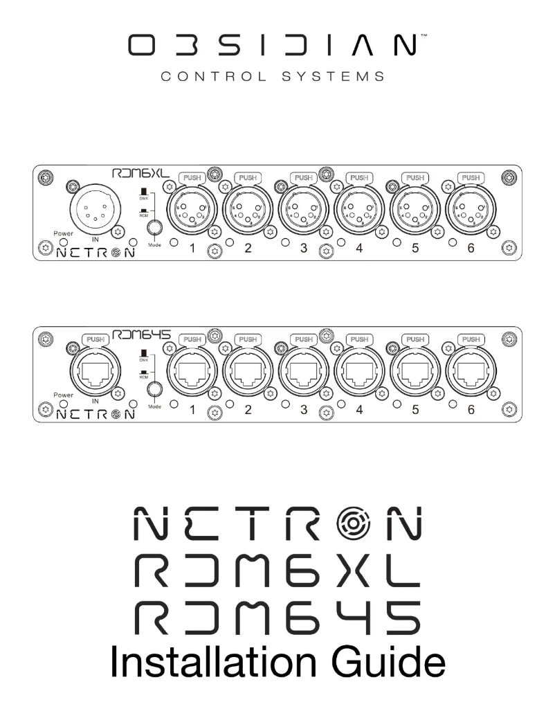 Page n°1 - Manuel utilisateur Obsidian Netron RDM645