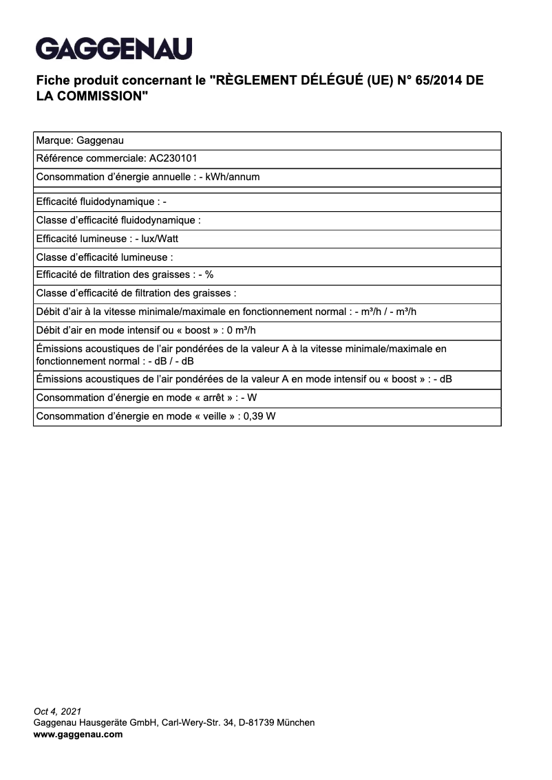 Image de la première page du manuel de l'appareil AC230101