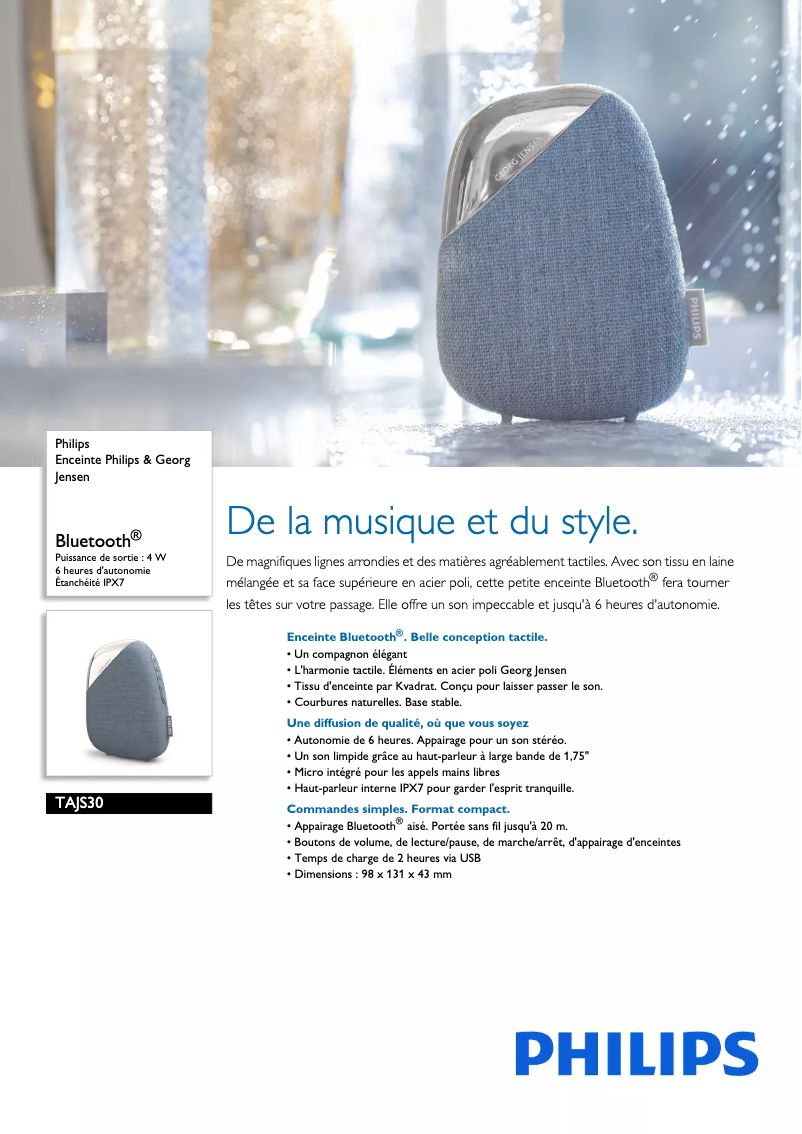 Image de la première page du manuel de l'appareil Georg Jensen TAJS30