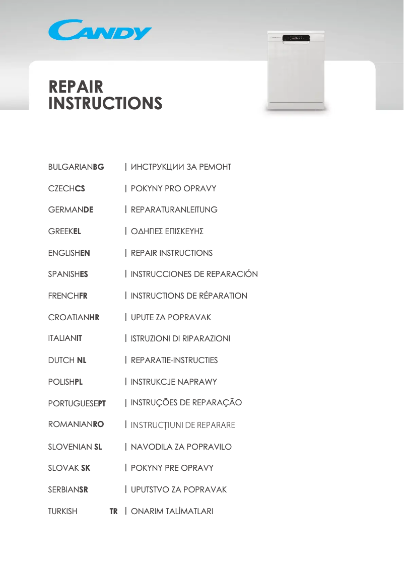 Page 1 de la notice Manuel utilisateur Candy CDPN 1L390PX-AL