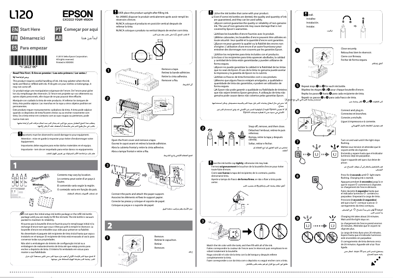 Page n°1 - Guide d'installation Epson EcoTank L120