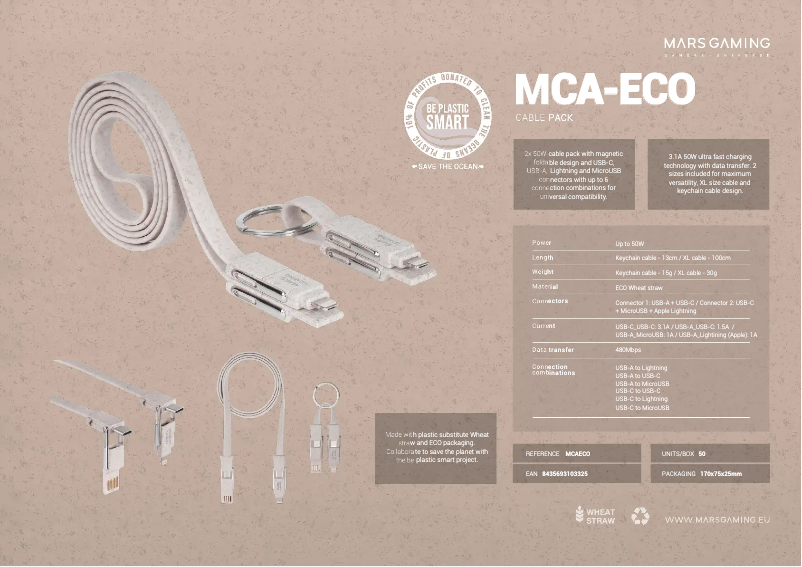 Page 1 de la notice Fiche technique Mars Gaming MCA-ECO