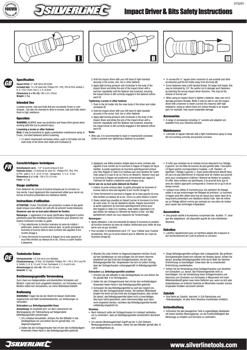 Page n°1 - Manuel utilisateur Silverline 375291