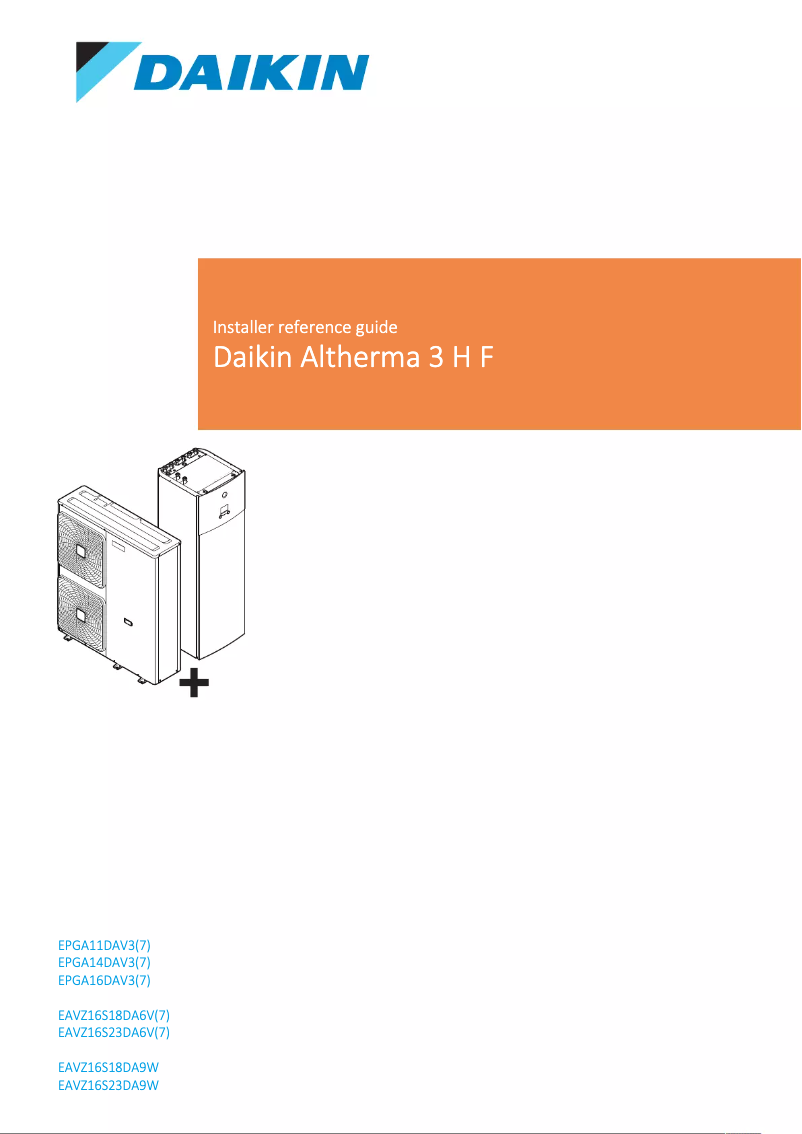 Page 1 de la notice Manuel utilisateur Daikin EAVZ16S23DA9W