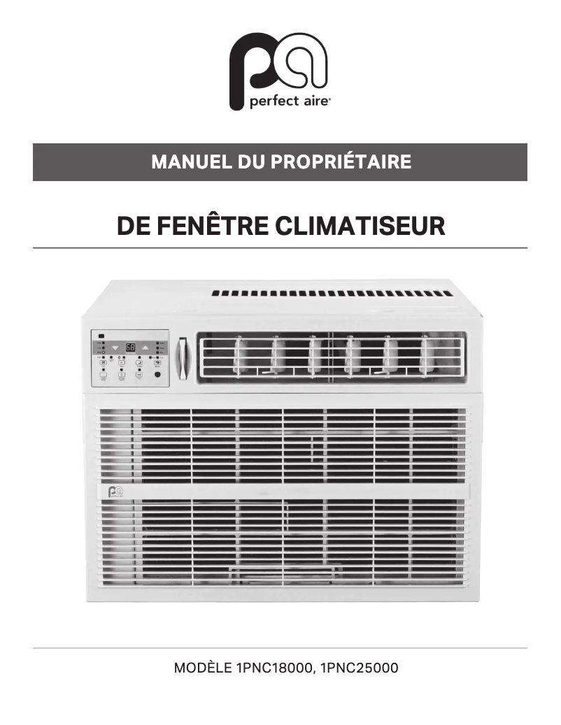 Page 1 de la notice Manuel utilisateur Perfect Aire 1PNC25000