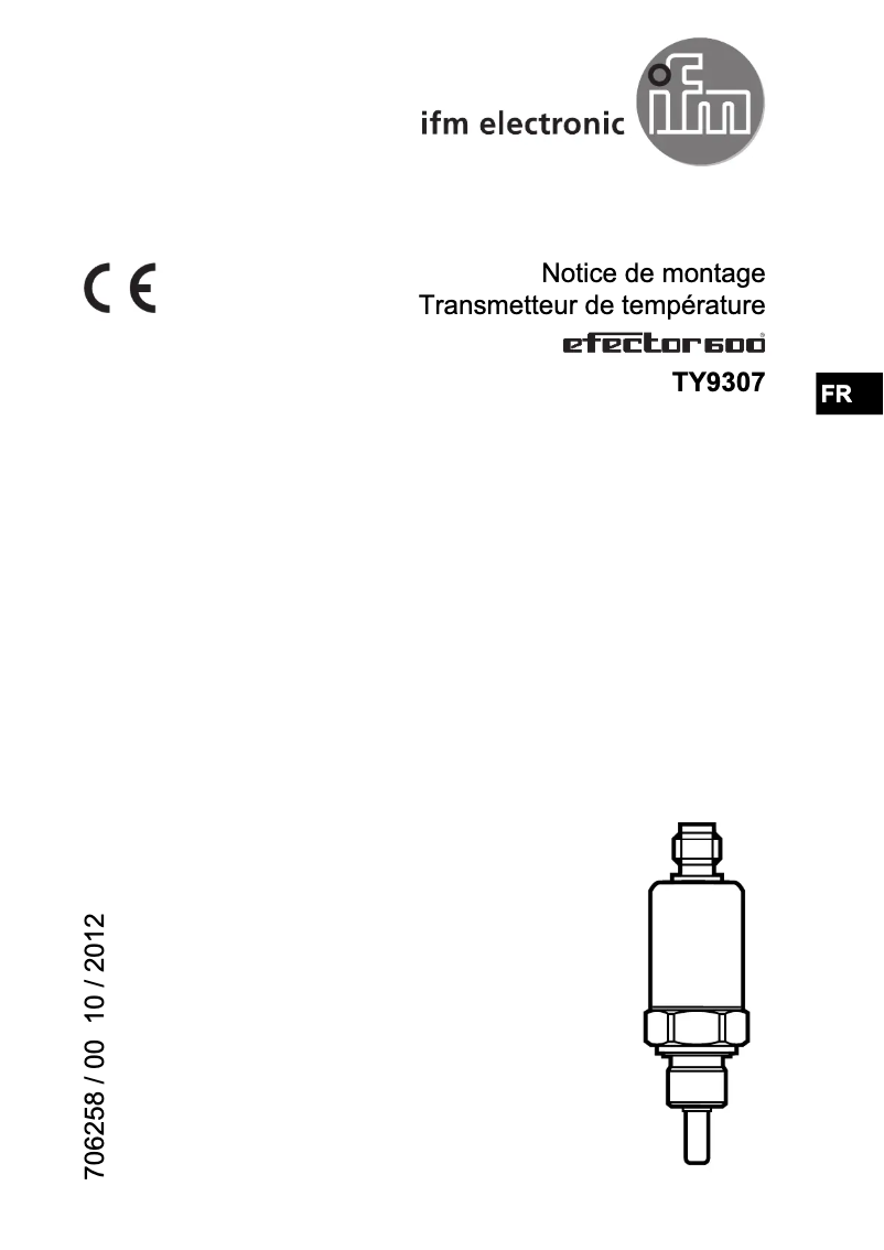 Page 1 de la notice Manuel utilisateur IFM TY9307