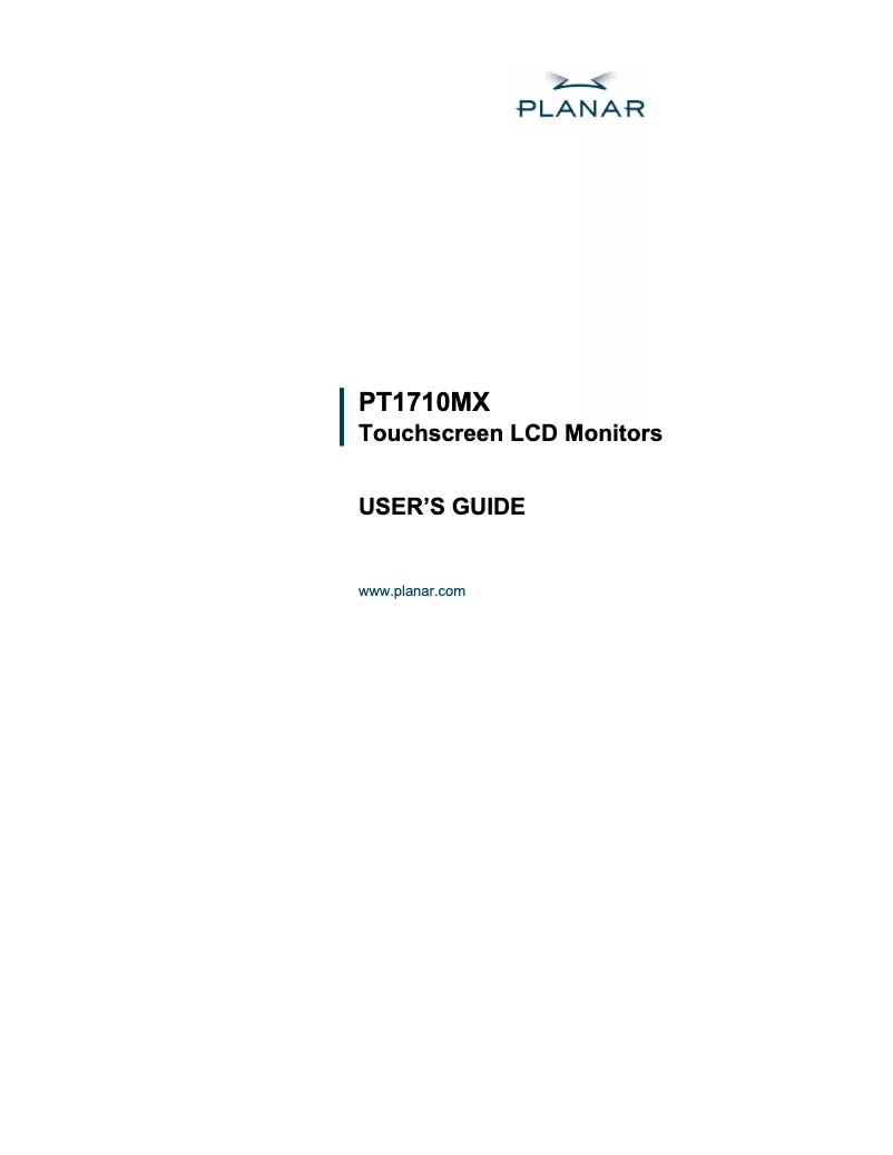 Image de la première page du manuel de l'appareil PT1710MX