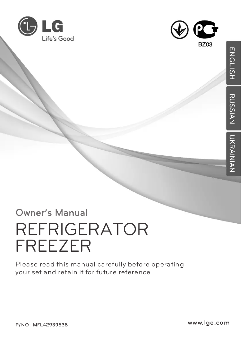 Page 1 de la notice Manuel utilisateur LG GR-V262 RLC