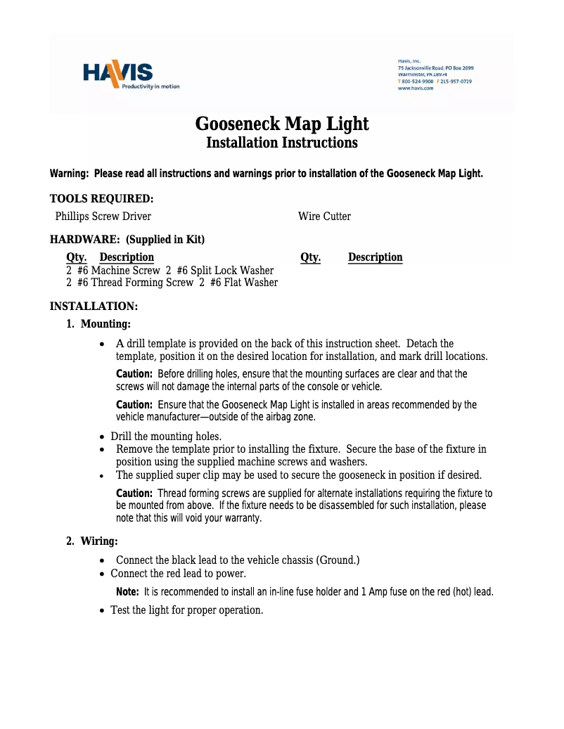 Page 1 de la notice Manuel utilisateur Havis C-MAP-S