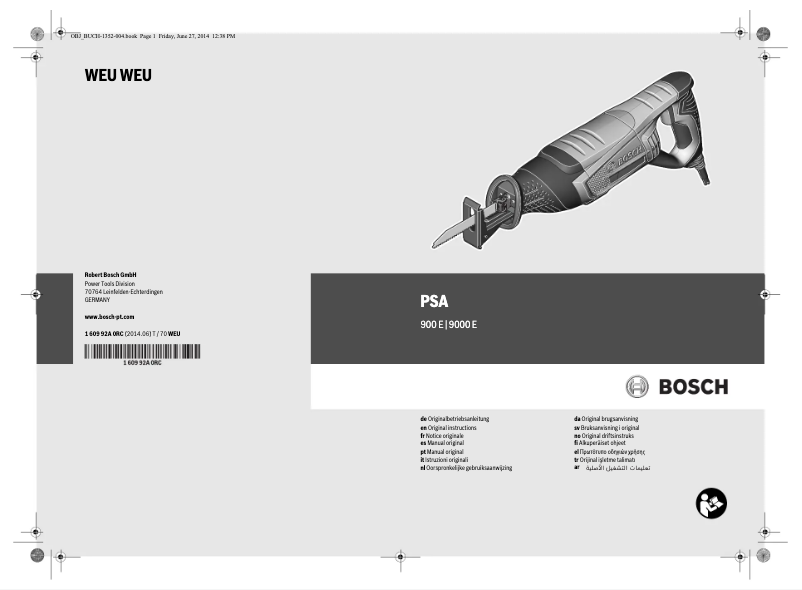 Imagen de la primera página del manual del dispositivo PSA 9000 E