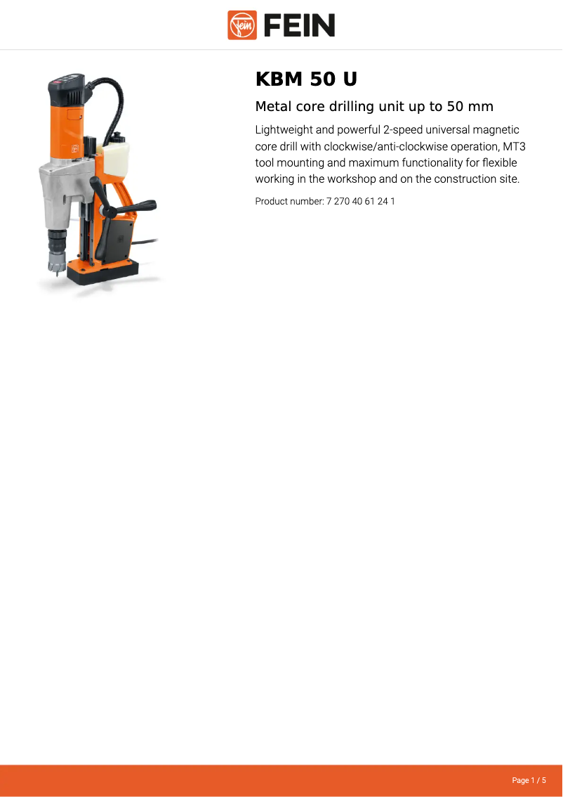 Image de la première page du manuel de l'appareil KBM 50 U