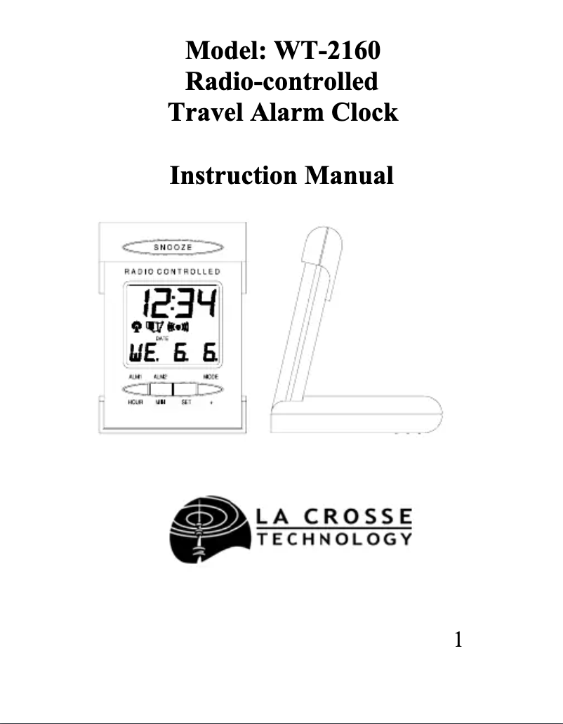 Page 1 de la notice Manuel utilisateur La Crosse Technology WT-2160U