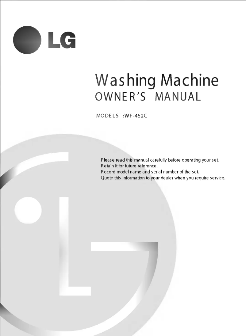 Page 1 de la notice Manuel utilisateur LG WF-452C